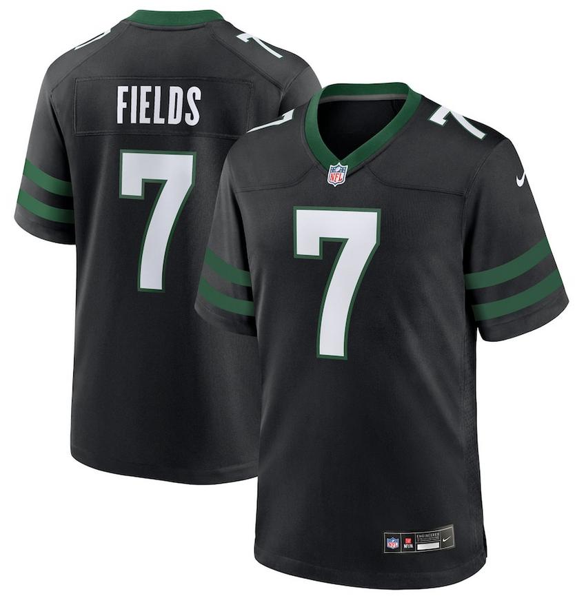 Men New York Jets #7 Justin Fields Nike Stealth Black Game Jersey->st.louis cardinals->MLB Jersey